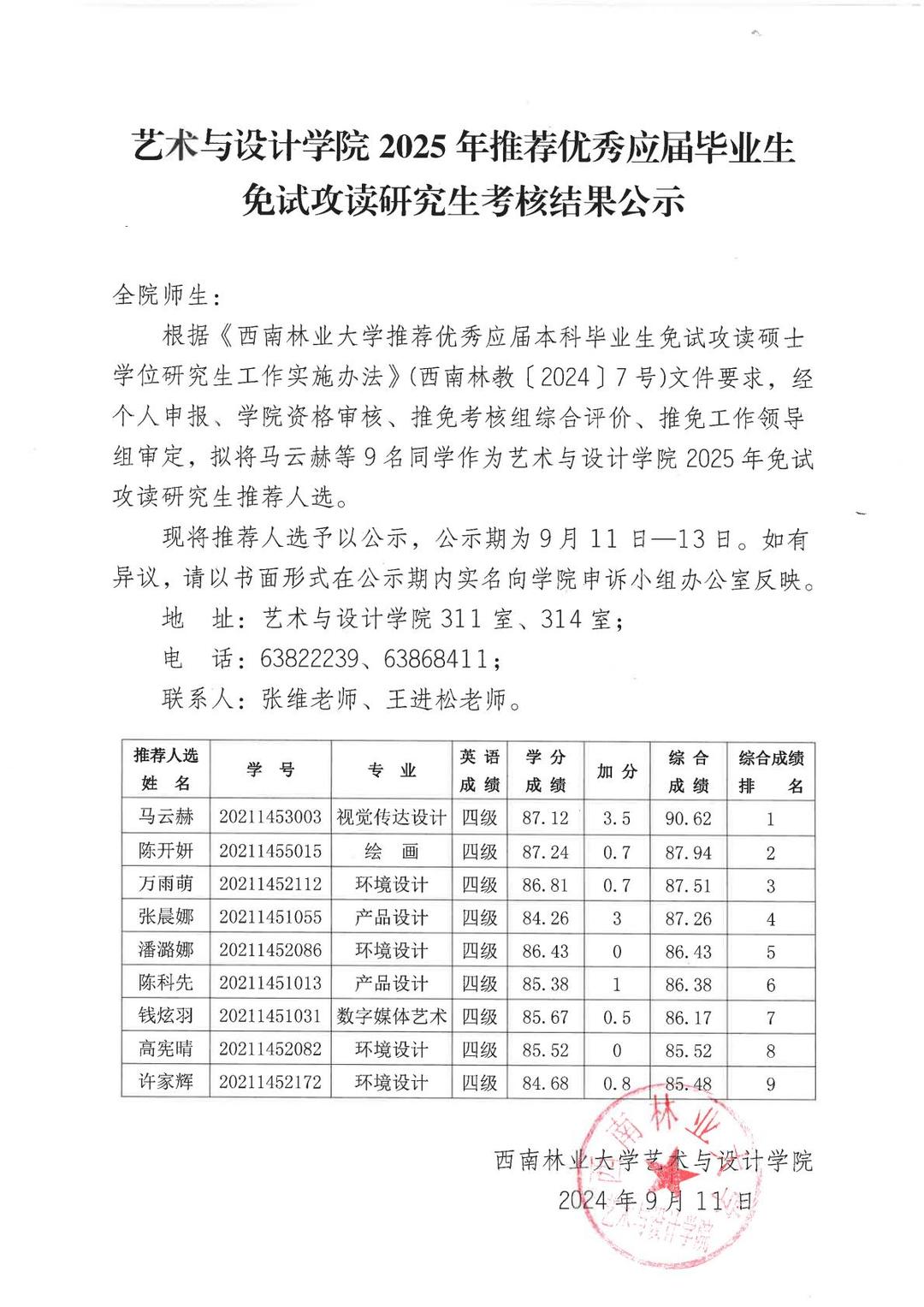 藝術與設計學院2025年推薦優(yōu)秀應屆畢業(yè)生免試攻讀研究生考核結果公示.jpg
